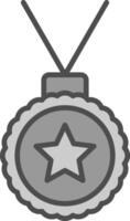medaille lijn gevulde grijswaarden icoon ontwerp vector