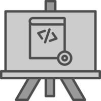 demo lijn gevulde grijswaarden icoon ontwerp vector