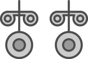 stud oorbellen lijn gevulde grijswaarden icoon ontwerp vector