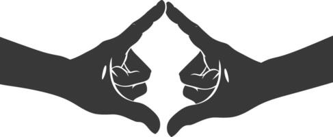 silhouet toetreden handen Holding in harmonie en vrede tussen races vector