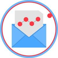e-mail afzet vlak cirkel icoon vector