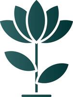 lotus bloem glyph helling icoon vector