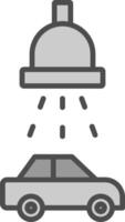 auto wassen onderhoud lijn gevulde grijswaarden icoon ontwerp vector