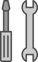 gereedschap lijn gevulde grijswaarden icoon ontwerp vector