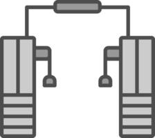 kabel crossover lijn gevulde grijswaarden icoon ontwerp vector
