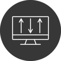 server controle lijn omgekeerd icoon ontwerp vector
