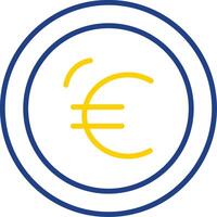 euro lijn twee kleur icoon ontwerp vector