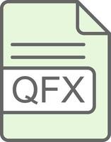 qfx het dossier formaat filay icoon ontwerp vector