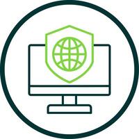 veiligheid computer aansluiten lijn cirkel icoon ontwerp vector