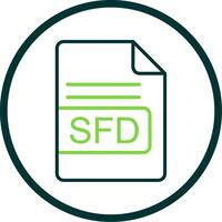 sfd het dossier formaat lijn cirkel icoon ontwerp vector