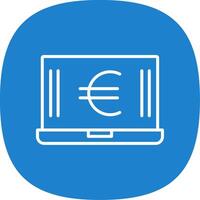 euro laptop lijn kromme icoon ontwerp vector