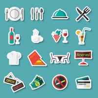 Restaurant pictogrammen stickers vector