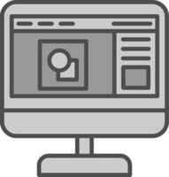 grafiek software lijn gevulde grijswaarden icoon ontwerp vector