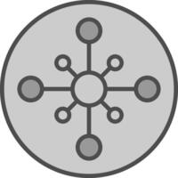 netwerk hub lijn gevulde grijswaarden icoon ontwerp vector