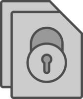 veiligheid het dossier fix lijn gevulde grijswaarden icoon ontwerp vector