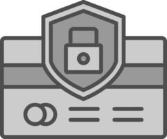 credit kaart veiligheid lijn gevulde grijswaarden icoon ontwerp vector