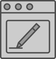 redactioneel ontwerp lijn gevulde grijswaarden icoon ontwerp vector