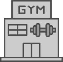 Sportschool lijn gevulde grijswaarden icoon ontwerp vector
