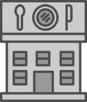 restaurant lijn gevulde grijswaarden icoon ontwerp vector