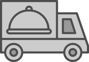 voedsel levering lijn gevulde grijswaarden icoon ontwerp vector
