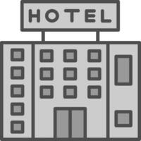 hotel lijn gevulde grijswaarden icoon ontwerp vector