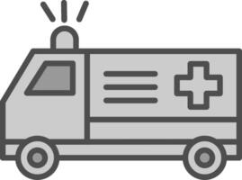ambulance lijn gevulde grijswaarden icoon ontwerp vector