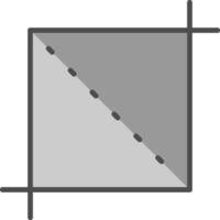 Bijsnijden lijn gevulde grijswaarden icoon ontwerp vector