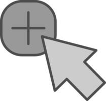 muis cursor lijn gevulde grijswaarden icoon ontwerp vector