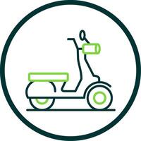 scooter lijn cirkel icoon ontwerp vector