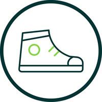 ondersteuning schoenen lijn cirkel icoon ontwerp vector