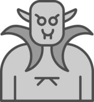 vampier lijn gevulde grijswaarden icoon ontwerp vector