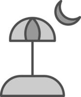 strand lijn gevulde grijswaarden icoon ontwerp vector