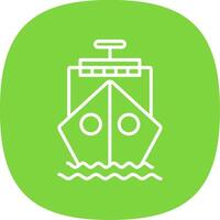 schip lijn kromme icoon ontwerp vector