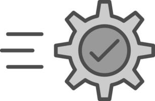 versnellingen lijn gevulde grijswaarden icoon ontwerp vector