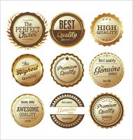 Luxe premium gouden insignes en labels vector