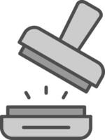postzegel lijn gevulde grijswaarden icoon ontwerp vector
