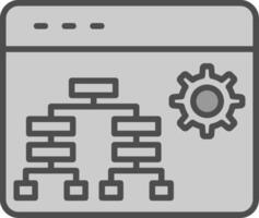 hiërarchie lijn gevulde grijswaarden icoon ontwerp vector