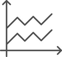 Oppervlakte diagram lijn gevulde grijswaarden icoon ontwerp vector