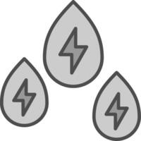 hydro macht lijn gevulde grijswaarden icoon ontwerp vector