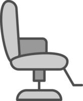 kapper stoel lijn gevulde grijswaarden icoon ontwerp vector