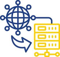 internet verbinding lijn twee kleur icoon ontwerp vector