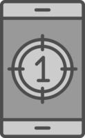 countdown lijn gevulde grijswaarden icoon ontwerp vector