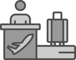 luchthaven lijn gevulde grijswaarden icoon ontwerp vector