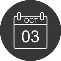 oktober lijn omgekeerd icoon ontwerp vector