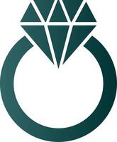 diamant ring glyph helling icoon vector