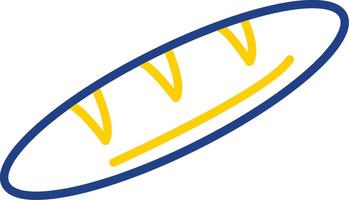 baguette lijn twee kleur icoon ontwerp vector