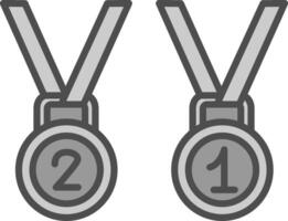 medailles lijn gevulde grijswaarden icoon ontwerp vector