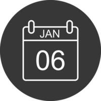 januari lijn omgekeerd icoon ontwerp vector