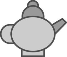 thee pot lijn gevulde grijswaarden icoon ontwerp vector
