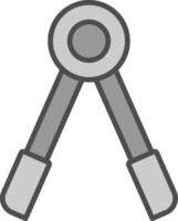 tang lijn gevulde grijswaarden icoon ontwerp vector